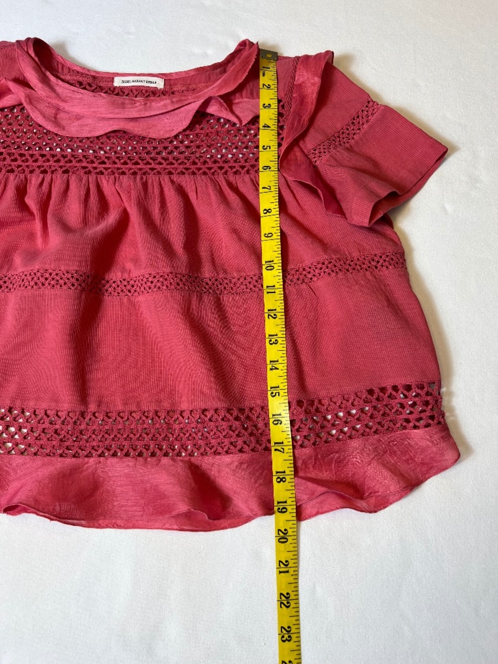 *FIRM PRICE* Isabel Marant Crocheted Lace and Ruffle Blouse - Picture 6 of 12